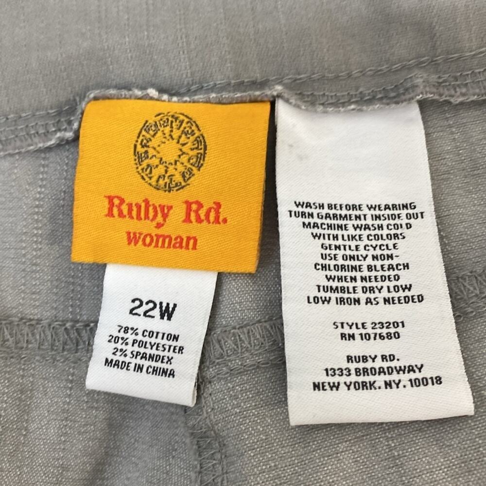 Ruby Rd. 22W Ankle Pants Gray - Picture 7 of 9